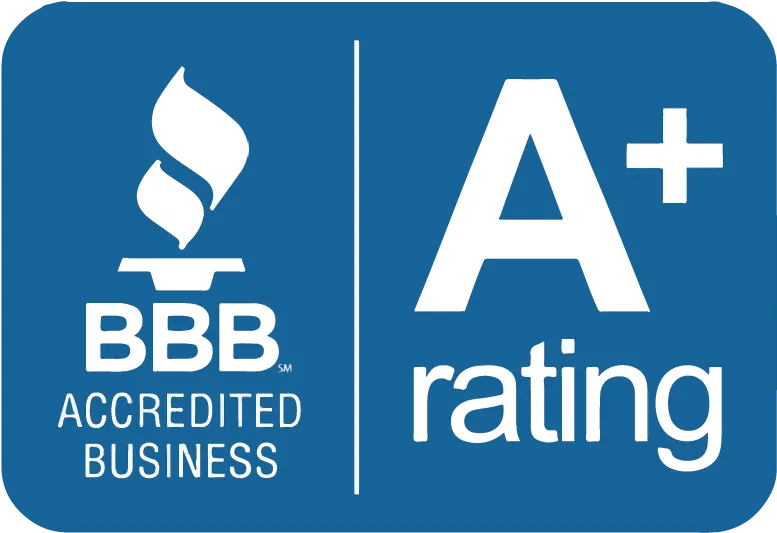 Better Business Bureau Accredited. A plus rating.